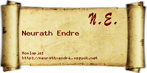 Neurath Endre névjegykártya